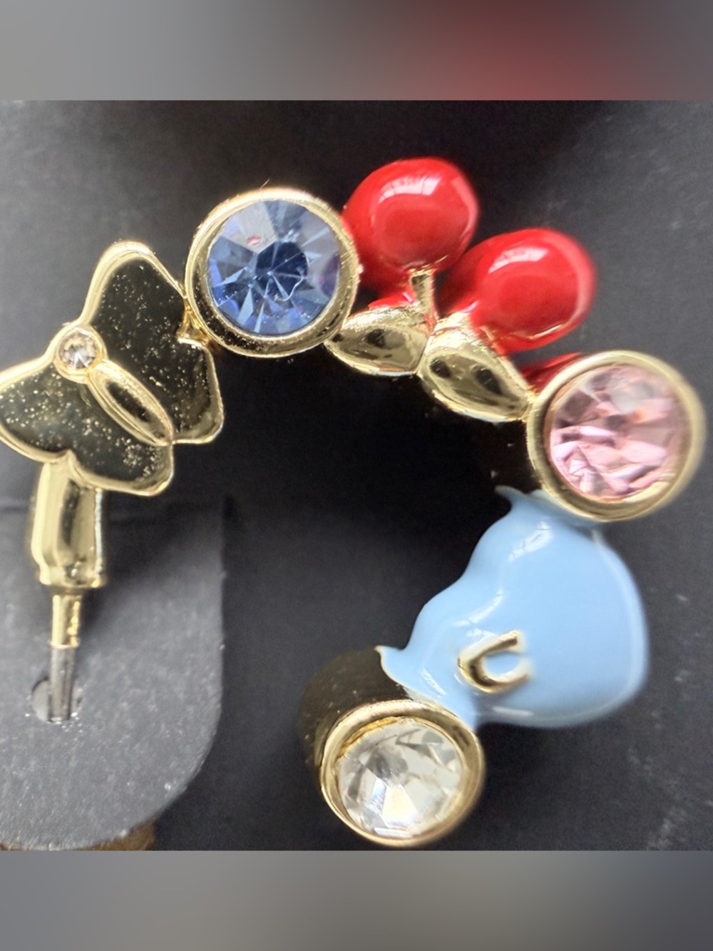 COACH  Signature Charm Huggie Earrings - Picture 6 of 8